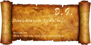 Davidovics Irén névjegykártya